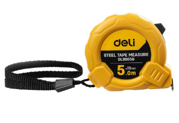 Fita Métrica de Aço 5m/19mm (Amarelo) - DELI