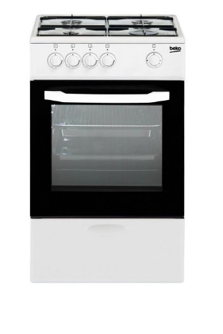 Fogão a Gás c/ 4 Bocas a Gás + Forno 9500W (Branco) - BEKO