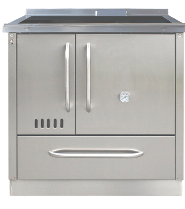 Fogão a Lenha Aquila Inox c/ Tampo de Vidro - ALPIS
