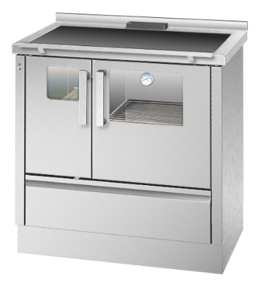 Fogão a Lenha Draco ED c/ Tampo Vidro (Inox) - ALPIS