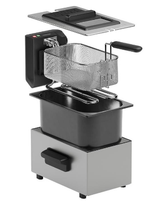 Fritadeira Elétrica 3L 2000W c/ Janela de Visualização (Prateado) - TRISTAR