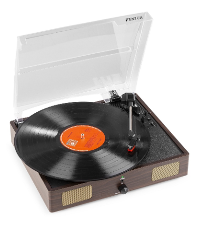 Gira Discos 33/45 RPM c/ Colunas (RP106DW) Madeira Escura - FENTON