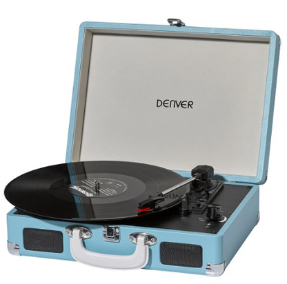 Gira Discos 2W c/ USB (Azul) - DENVER