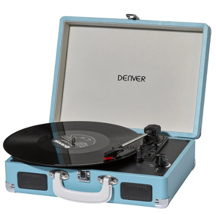Gira Discos 2W c/ USB (Azul) - DENVER