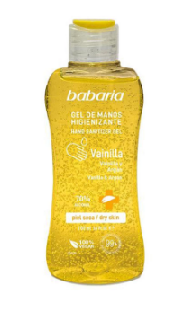 Higienizador de Mãos Babaria Vainilla e Argan Spray Pele Seca 70% Álcool 100ml