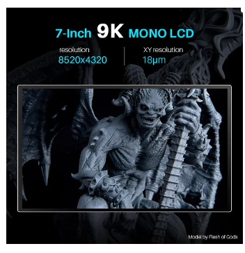 Impressora de Resina 3D Mars 4 7" 9K Mono LCD (153 x 77 x 175 mm) - ELEGOO