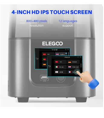 Impressora de Resina 3D Mars 4 Ultra 7" 9K Mono LCD (153 x 77 x 165 mm) - ELEGOO