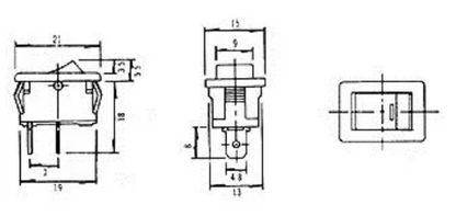 Interruptor Mini ON-OFF SPST 1C, 2P - 250V 6A