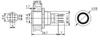 Interruptor Pulsador Metálico SPDT 1NO 1NC - Luz Verde