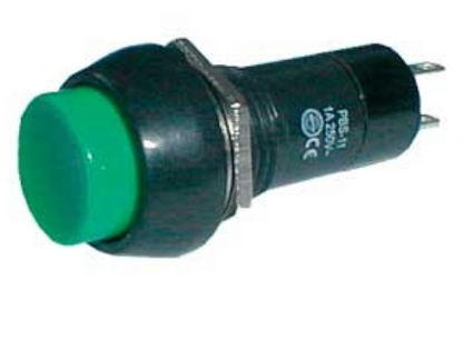 Interruptor Pulsador Tubular Redondo ON-OFF 1A 250V - Verde
