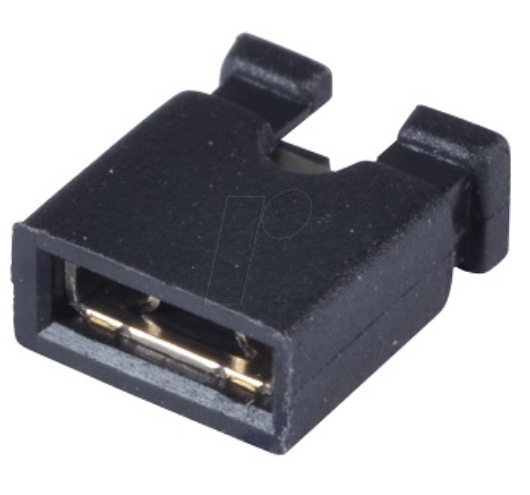 Jumper Fêmea 2,54mm 1x2 - Preto