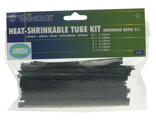 Kit Manga Termoretractil Preta (40pcs) - VELLEMAN