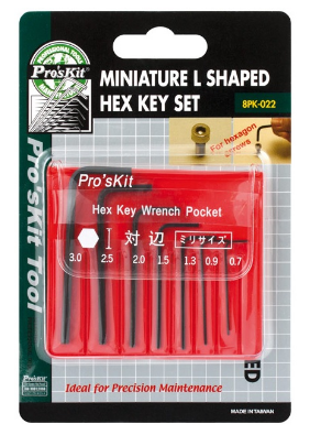 Kit de 7 Chaves Sextavadas Macho (Blister) - Proskit