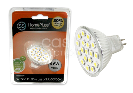 Lampada LED 12V MR16 4,6W Branco Q. 3000K 320Lm