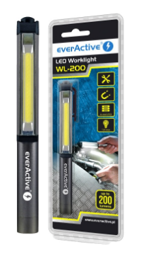 Lanterna Gambiarra LED COB 3W 200Lm Compacta Rotativa 180º de Alumínio c/ Íman - everActive