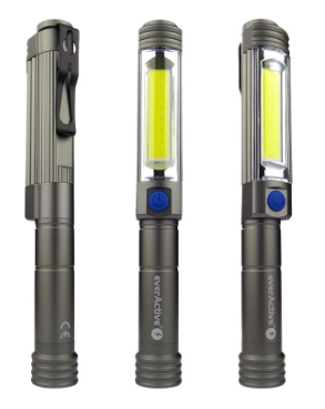 Lanterna Gambiarra de Oficina LED COB 5W 400Lm c/ Íman (3x AA/R6) - everActive