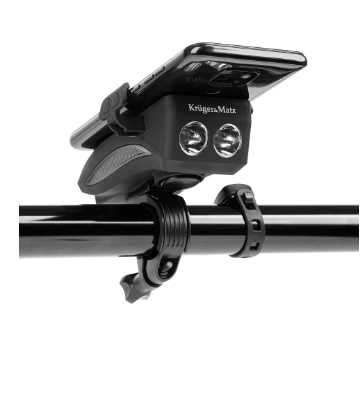 Lanterna de Bicicleta "3-EM-1" c/ Suporte + PowerBank p/ Smartphone - Kruger&Matz MT50