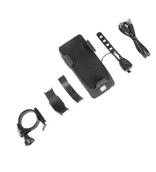 Lanterna de Bicicleta "3-EM-1" c/ Suporte + PowerBank p/ Smartphone - Kruger&Matz MT50