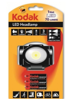 Lanterna de Cabeça LED 70Lm + 3 Pilhas AAA R03 - KODAK