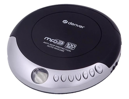 Leitor de CDs Portátil MP3 (Preto/Cinzento) - DENVER