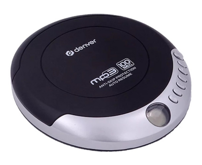 Leitor de CDs Portátil MP3 (Preto/Cinzento) - DENVER