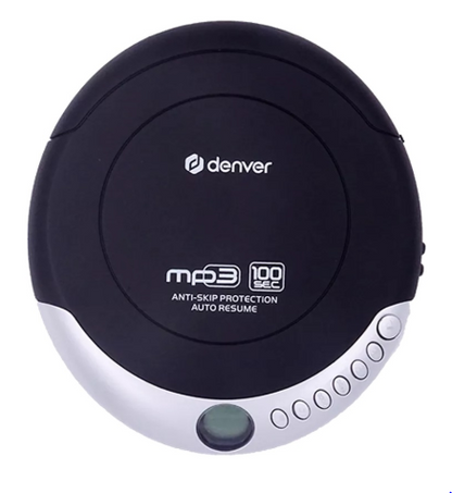 Leitor de CDs Portátil MP3 (Preto/Cinzento) - DENVER