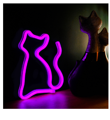 Luz Decorativa LED Neon Rosa em Forma de Gato - FOREVER