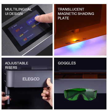 Máquina de Gravação a Laser Phecda 10W (400 x 400 mm) - ELEGOO