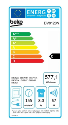Máquina de Secar Roupa Evacuação 8Kg C (Branco) - BEKO