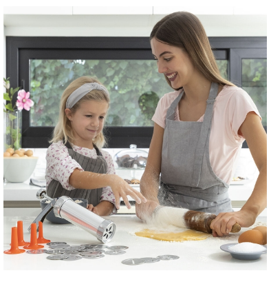 Máquina p/ Fazer Bolachas e Saco Pasteleiro "2-EM-1" Prekies - INNOVAGOODS