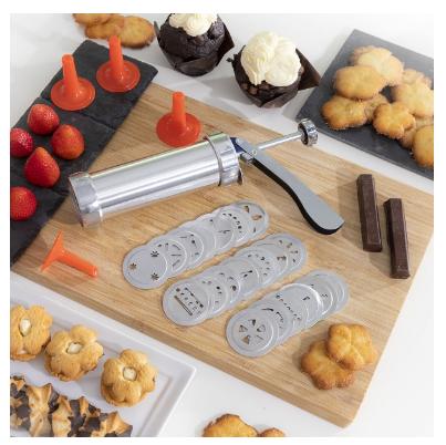 Máquina p/ Fazer Bolachas e Saco Pasteleiro "2-EM-1" Prekies - INNOVAGOODS