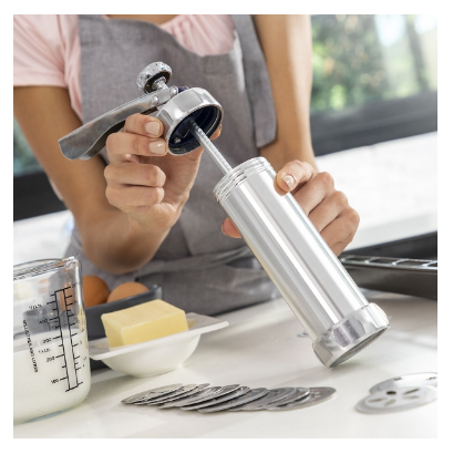 Máquina p/ Fazer Bolachas e Saco Pasteleiro "2-EM-1" Prekies - INNOVAGOODS
