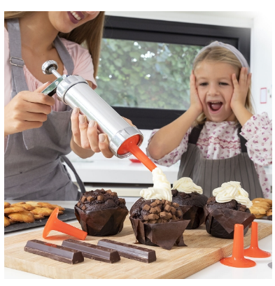 Máquina p/ Fazer Bolachas e Saco Pasteleiro "2-EM-1" Prekies - INNOVAGOODS