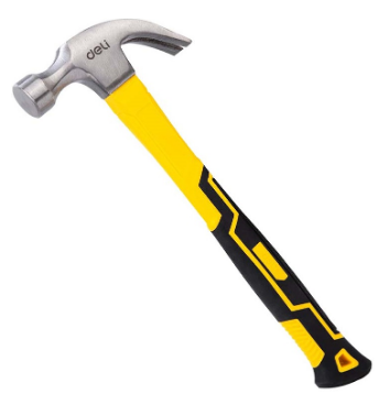 Martelo de Garra EDL5002 (Preto/Amarelo) - DELI