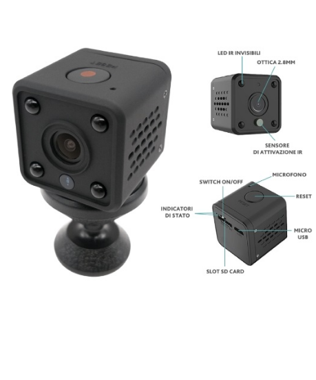 Mini Camara Oculta Wi-Fi 720p 4 LEDs IR c/ Bateria (Gravação Áudio/Video) - ISNATCH