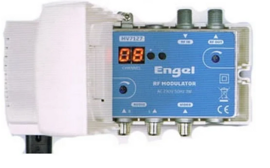 Modulador Áudio/Vídeo UHF/VHF Stéreo com Display - ENGEL