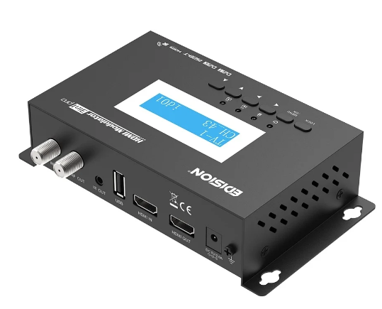 Modulador HDMI "3-EM-1" Pro p/ DVB-T/DVB-C/ISDB-T c/ Loop-through HDMI e IR Tx - EDISION