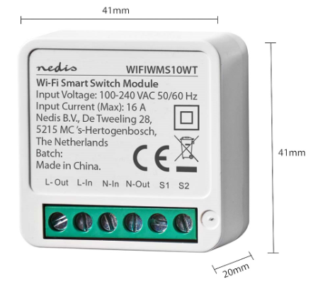 Módulo Interruptor SmartLife Wi-Fi 3680W (Branco) - NEDIS