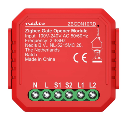 Módulo Interruptor SmartLife Zigbee 3.0 2,5W p/ Portas de Garagem (Vermelho) - NEDIS