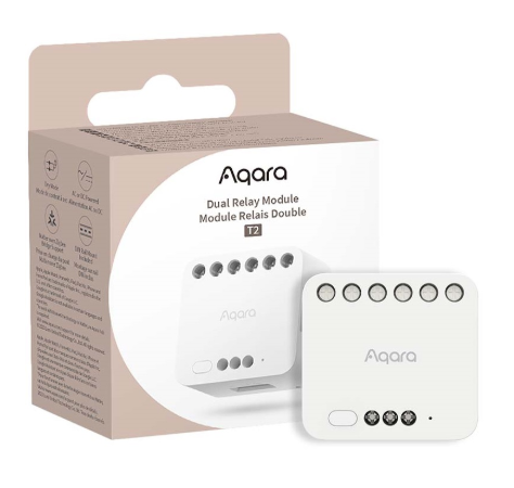 Módulo de Relé Duplo Aqara T2 220V 10A Zigbee (Branco) - XIAOMI