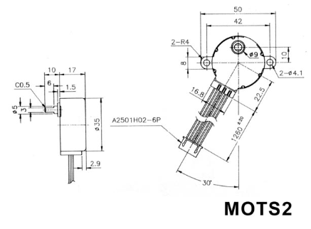 Motor Stepper 12Vdc 60mA (Ang. 7.5° / 48 STEPS)