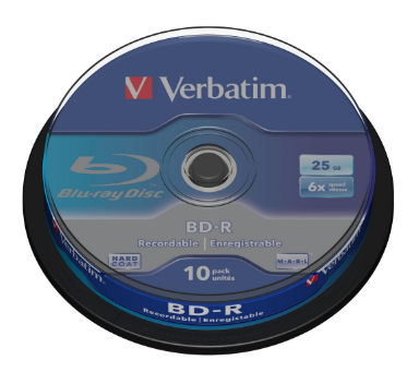 Pack 10x CD/BD-R SL 25GB Spindle - VERBATIM
