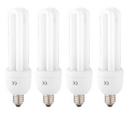 Pack 4x Lampadas Economizadoras E14 220V 2U 15W Branco Q. 3000K 825Lm