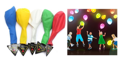 Pack 5 Balões Coloridos c/ Lampadas LED