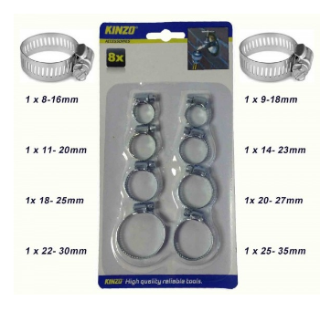 Pack 8x Abraçadeira p/ Mangueiras - KINZO