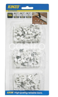 Pack Abraçadeiras Diversas c/ Prego 6/8/10mm (100 pcs) - KINZO