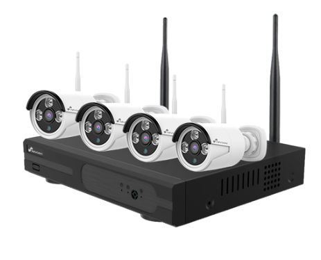 Pack Vigilância IP Wi-Fi (Gravador NVR 4 Canais + 4 Câmaras 3Mpx IR IP66) - NIVIAN