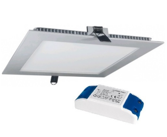 Painel de LED Quadrado (9 x 9 cm) 3W 4000K - Aço Escovado
