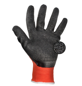 Par Luvas de Protecção em Poliéster e Revestimento Latex Vermelho (Tamanho 7) - WORKFIT