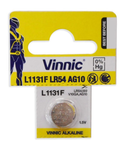 Pilha 1,5V Alcalina LR54/SG10/G10/189/LR1130/V10GA/RW89/LR11/V389/SR1130SW/SR54/V390/LR1131 - VINNIC